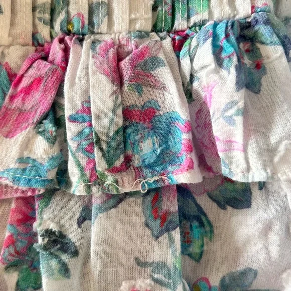 LoveShackFancy Ignacia Skirt, Sea Orchid floral, Size Medium